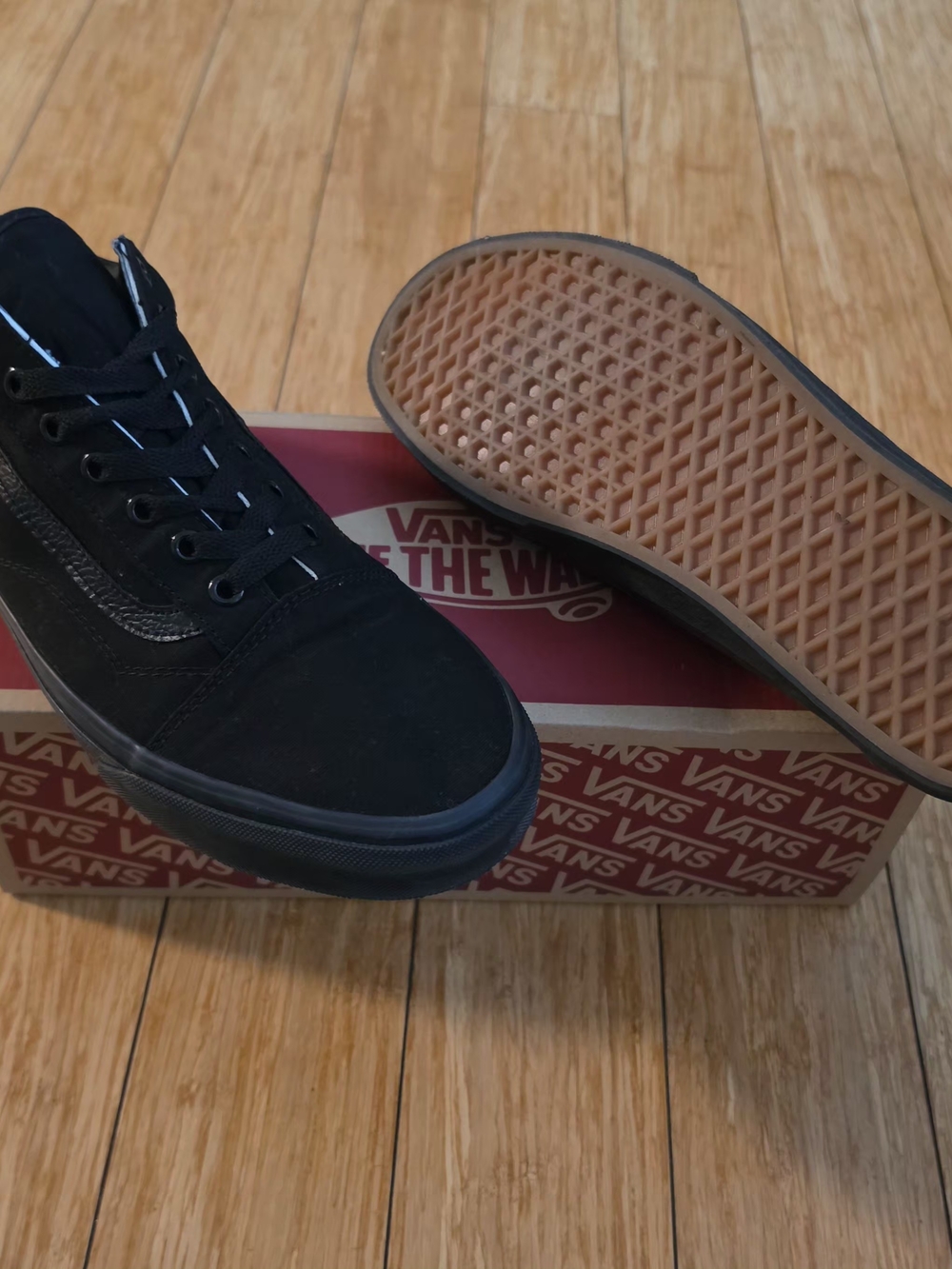 Vans Black Low-Top Skate Sneakers with Gum Sole (Worn Once)